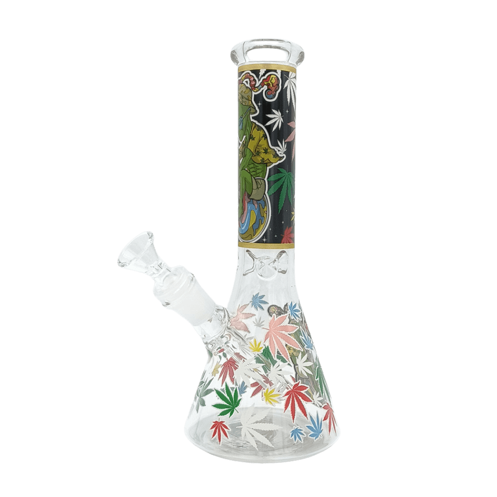 10” Beaker Bong with Space-Trotting Alien Art