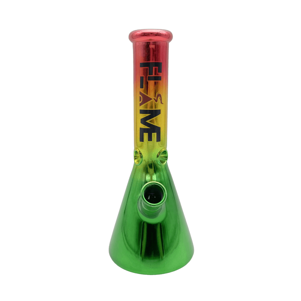 11” Rasta Flame Beaker Bong - Green