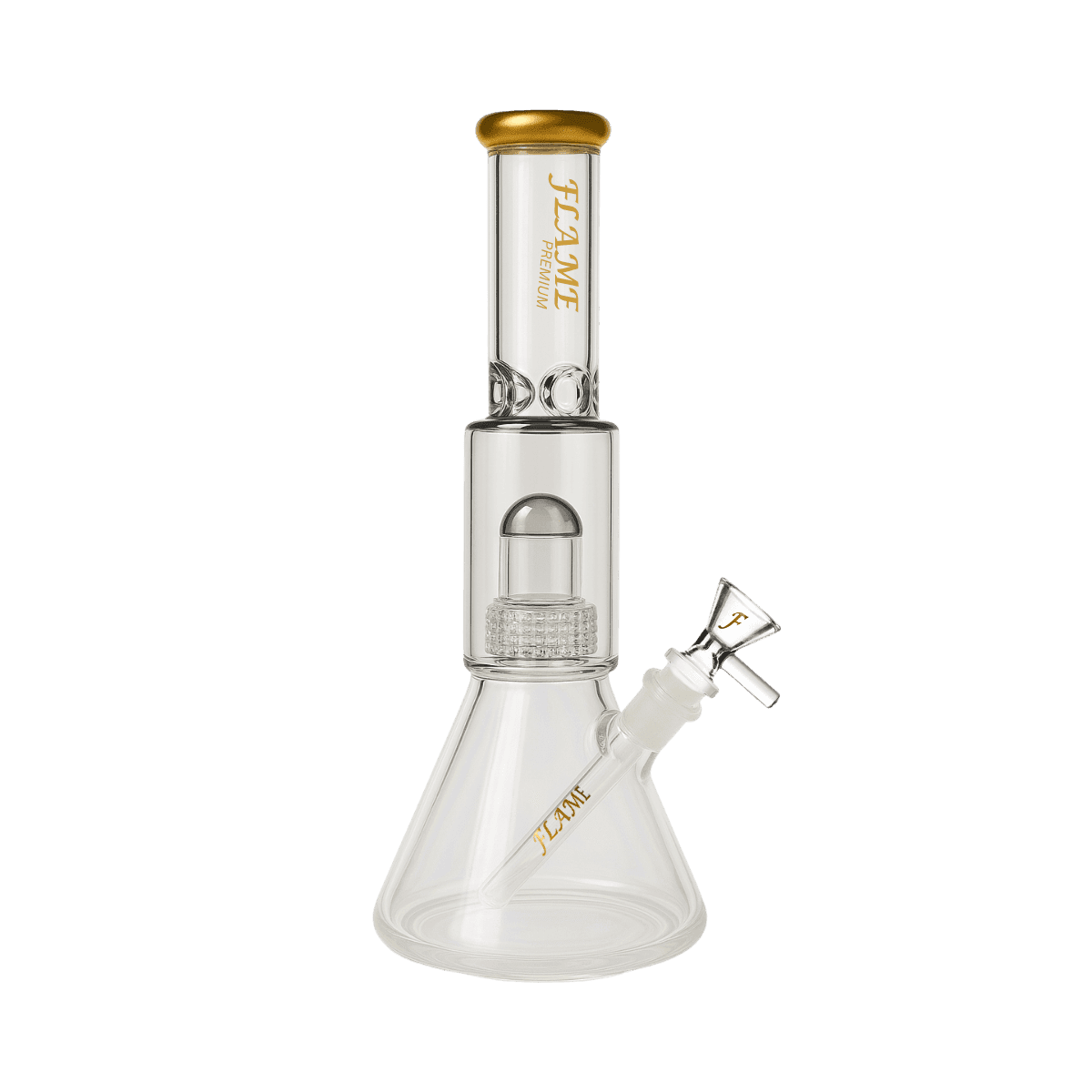 14" FLAME PREMIUM High Gloss Nuclear Perc Bong - Clear