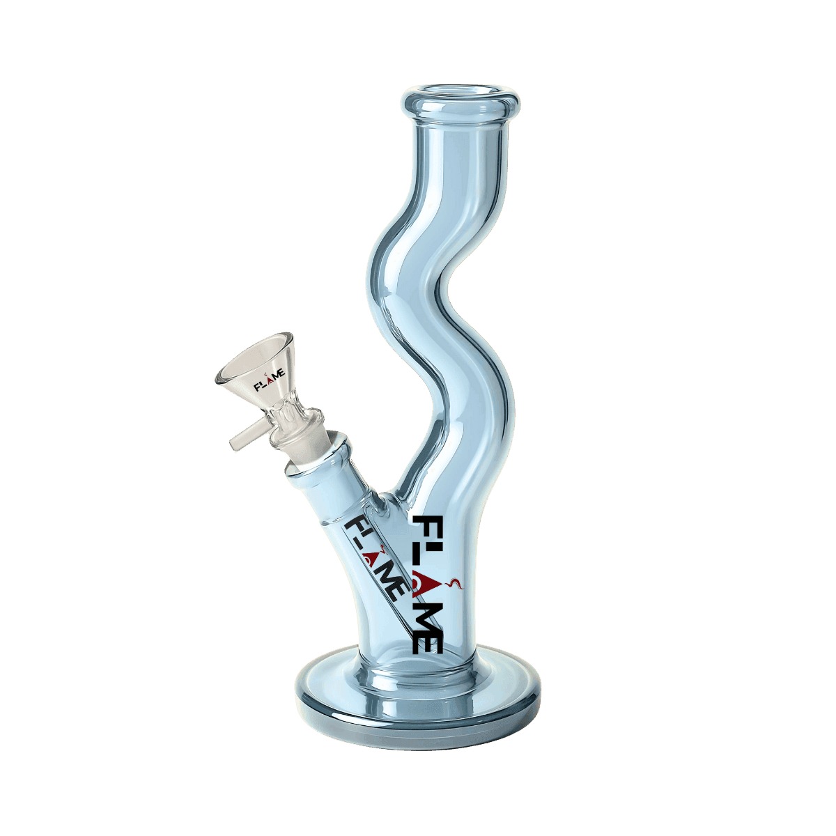 10" FLAME High Gloss Straight Zong Bong - Blue