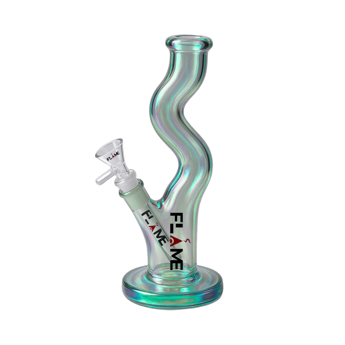 10" FLAME Electroplated Straight Zong Bong - Green