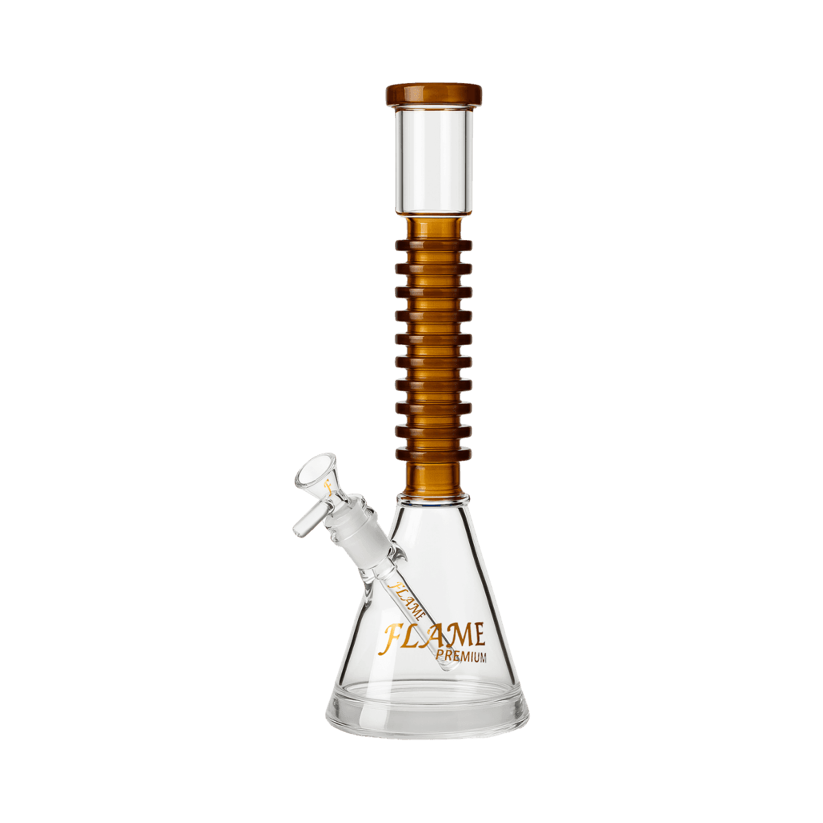 18" FLAME PREMIUM Ringed Bong - Copper