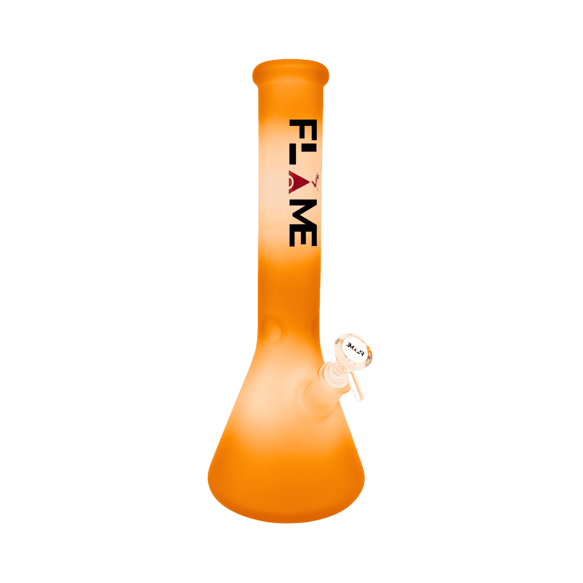 14" FLAME Frosted & Sandblasted Beaker Bong - Orange