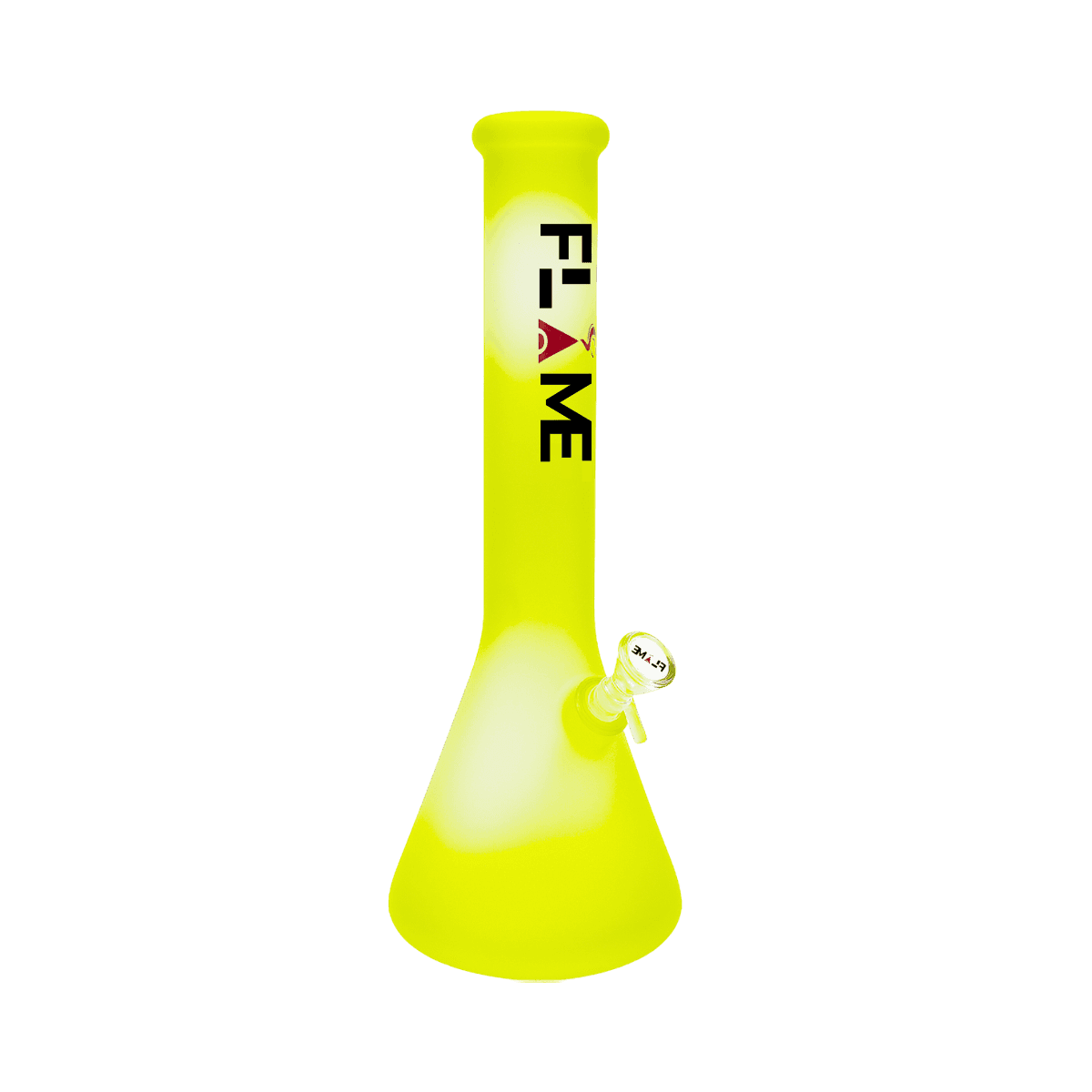 14" FLAME Frosted & Sandblasted Beaker Bong - Yellow