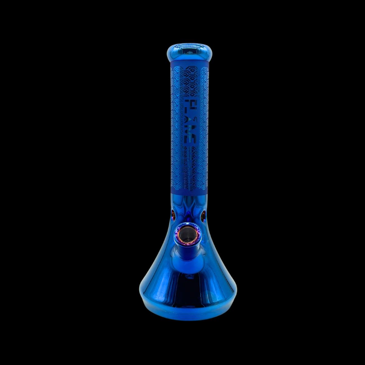 14" Tall Metallic Blue Beaker Bong