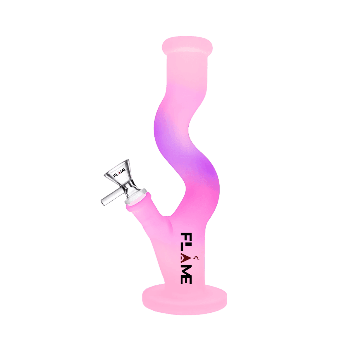 10" FLAME Frosted & Sandblasted Straight Zong Bong - Pink
