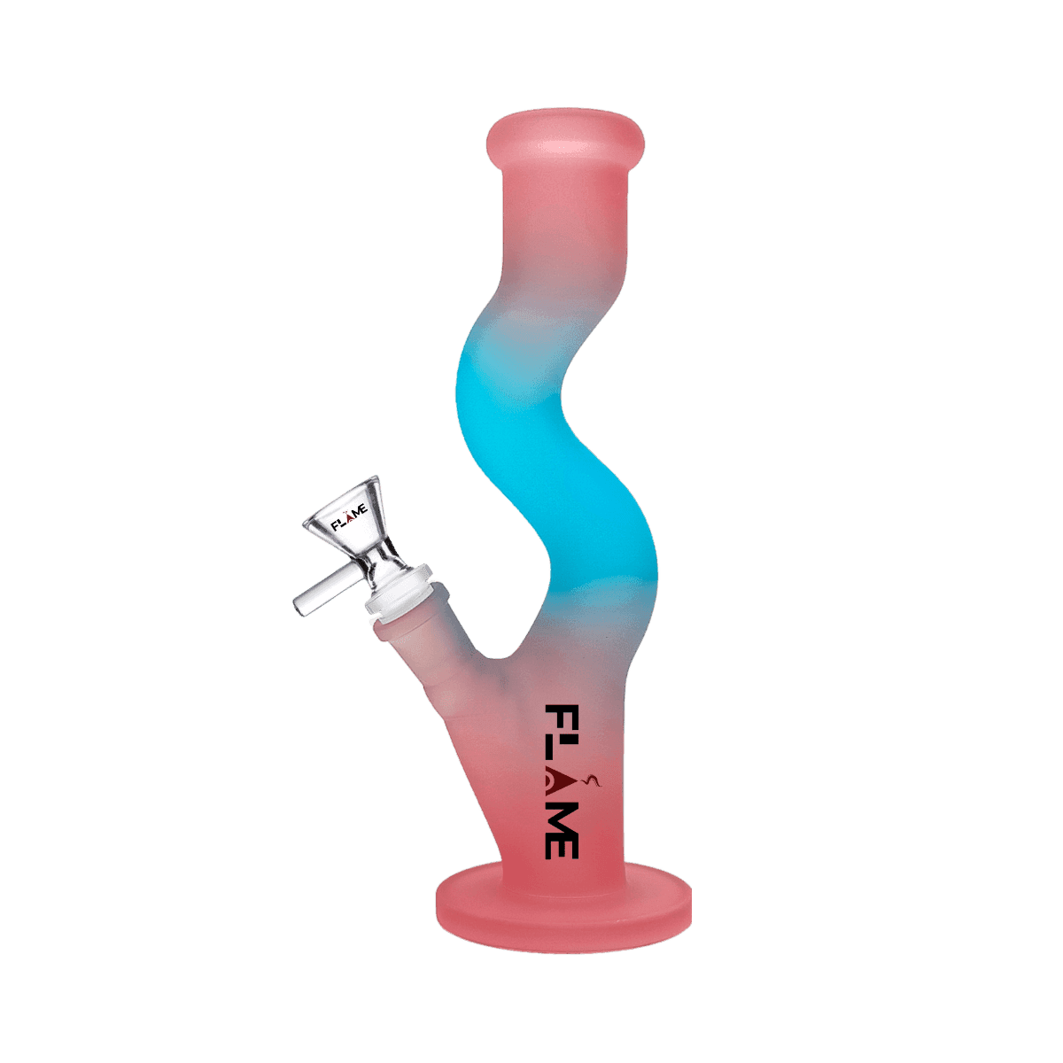 10" FLAME Frosted & Sandblasted Straight Zong Bong - Red