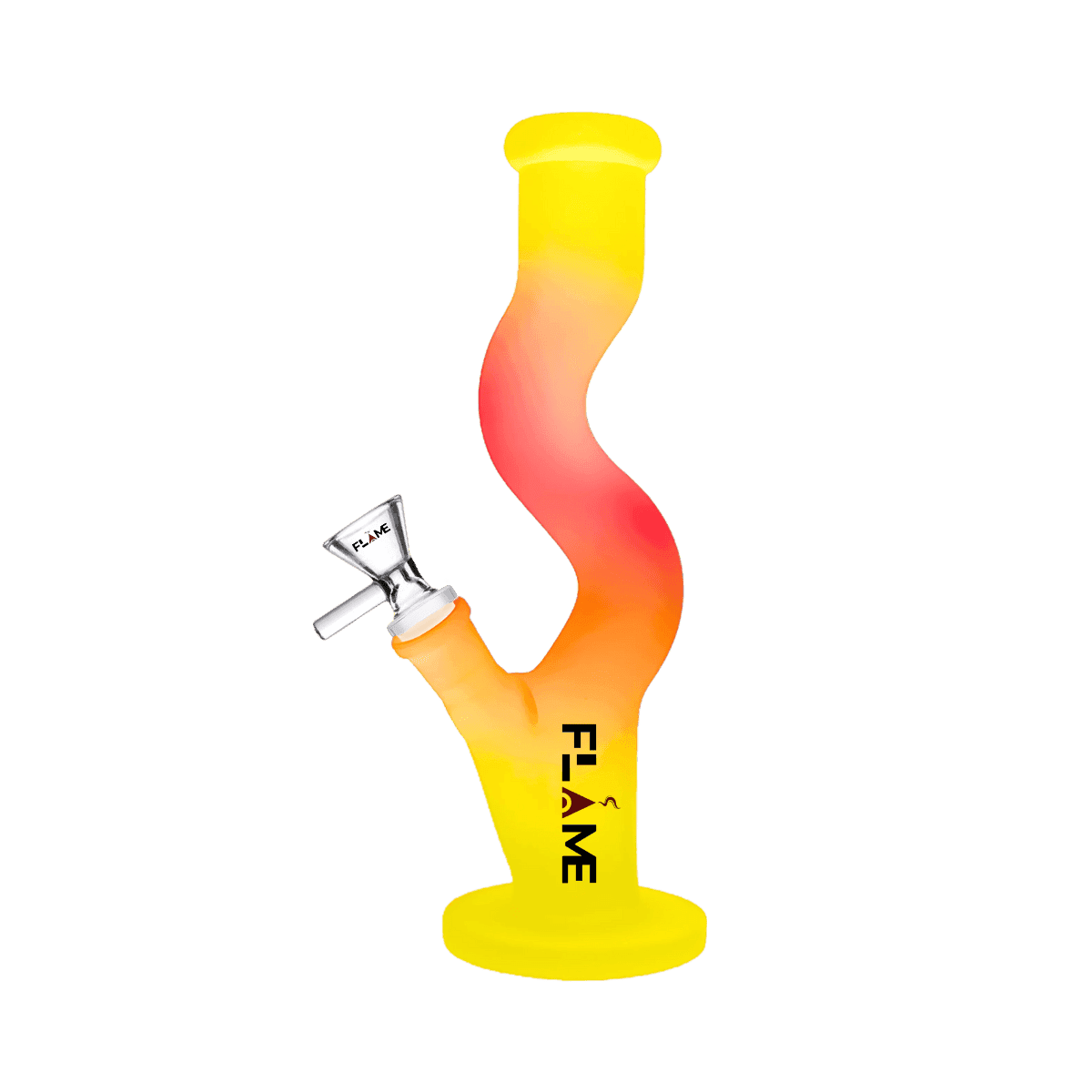 10" FLAME Frosted & Sandblasted Straight Zong Bong - Yellow