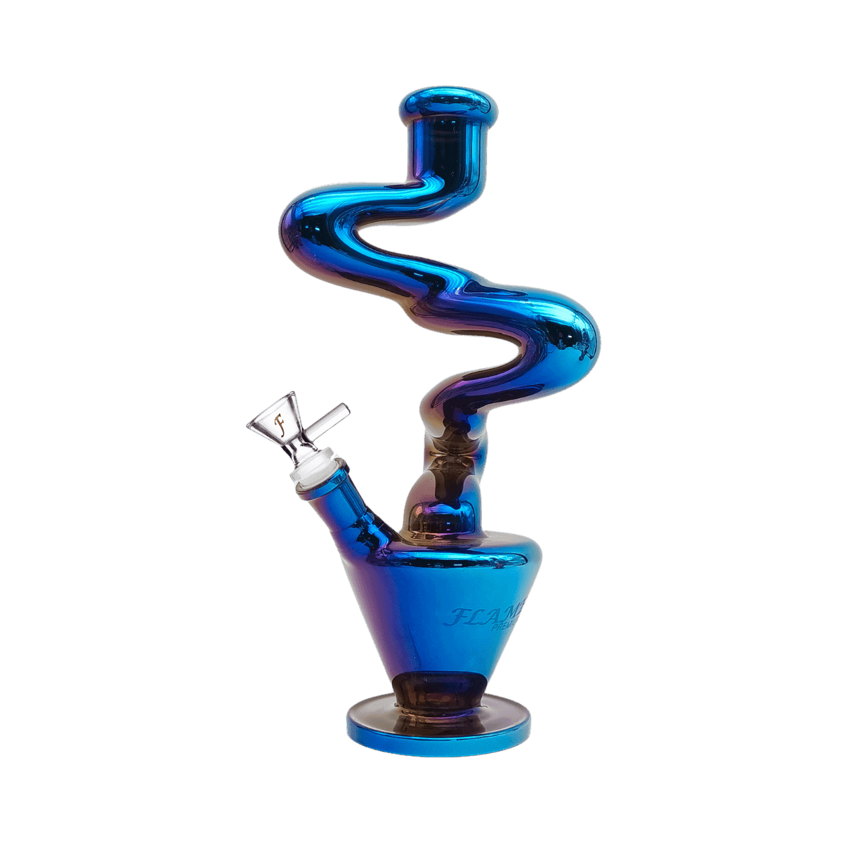 12" FLAME PREMIUM Electroplated Zong Bong - Blue