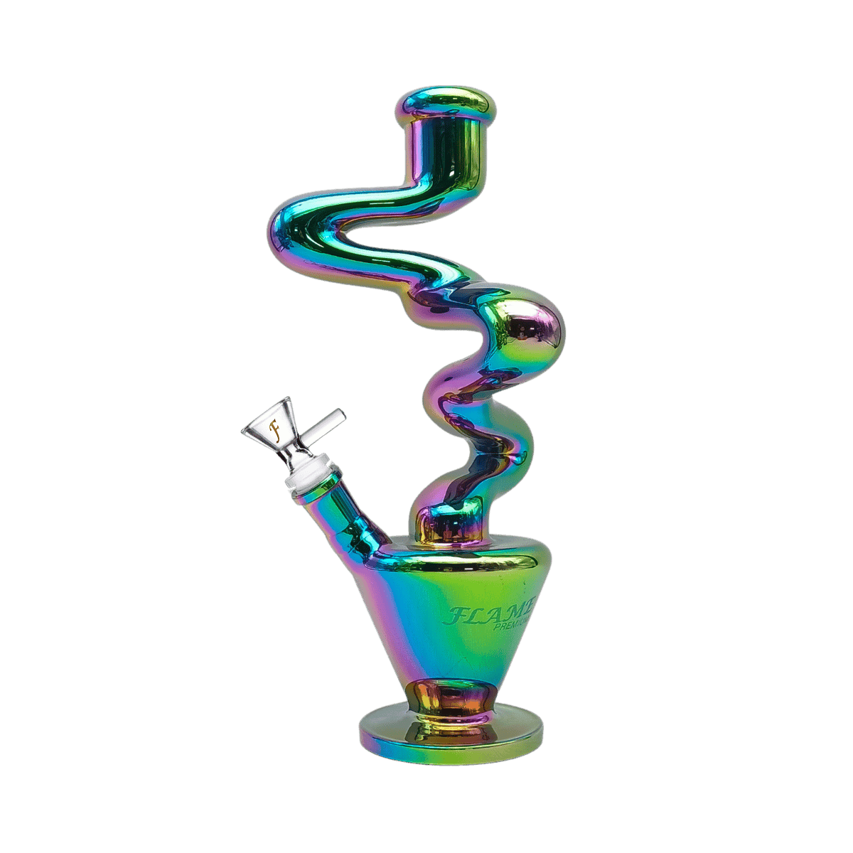 12" FLAME PREMIUM Electroplated Zong Bong - Green