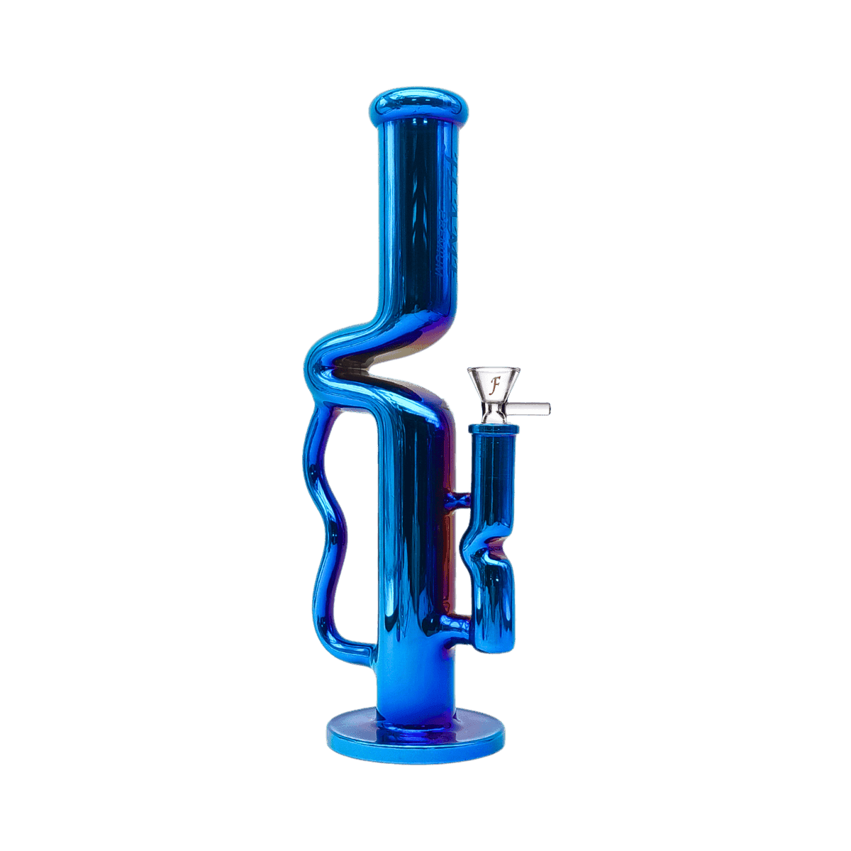 12" FLAME PREMIUM Electroplated Recycler Bong - Blue