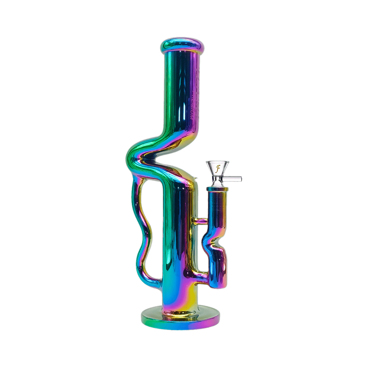 12" FLAME PREMIUM Electroplated Recycler Bong - Green