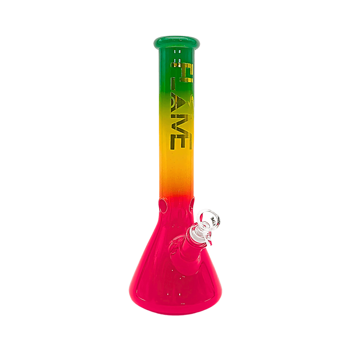 14" FLAME Straight Shooter Beaker Bong - Rasta