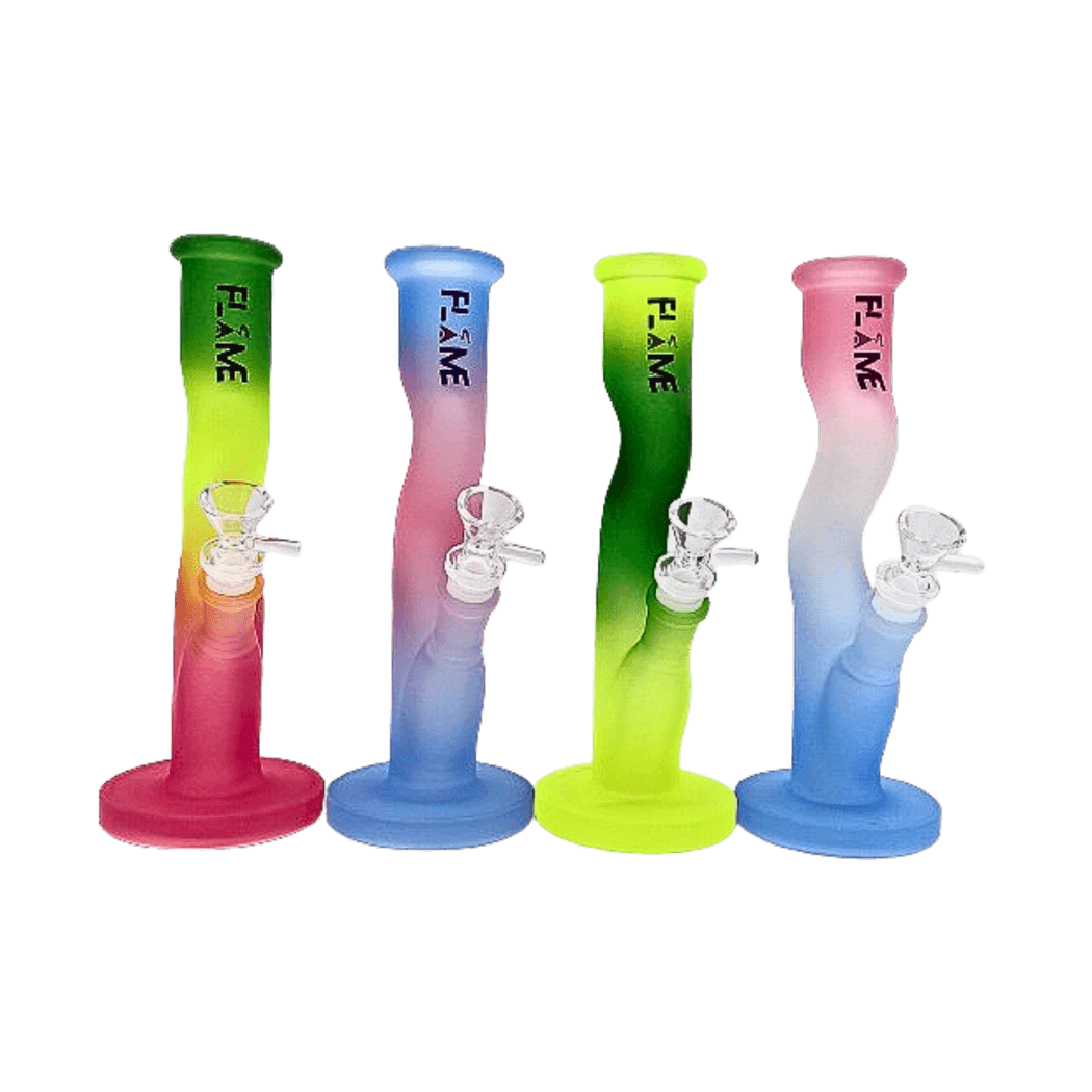 10” Sand Blasted Swivel Wave Bong - Red