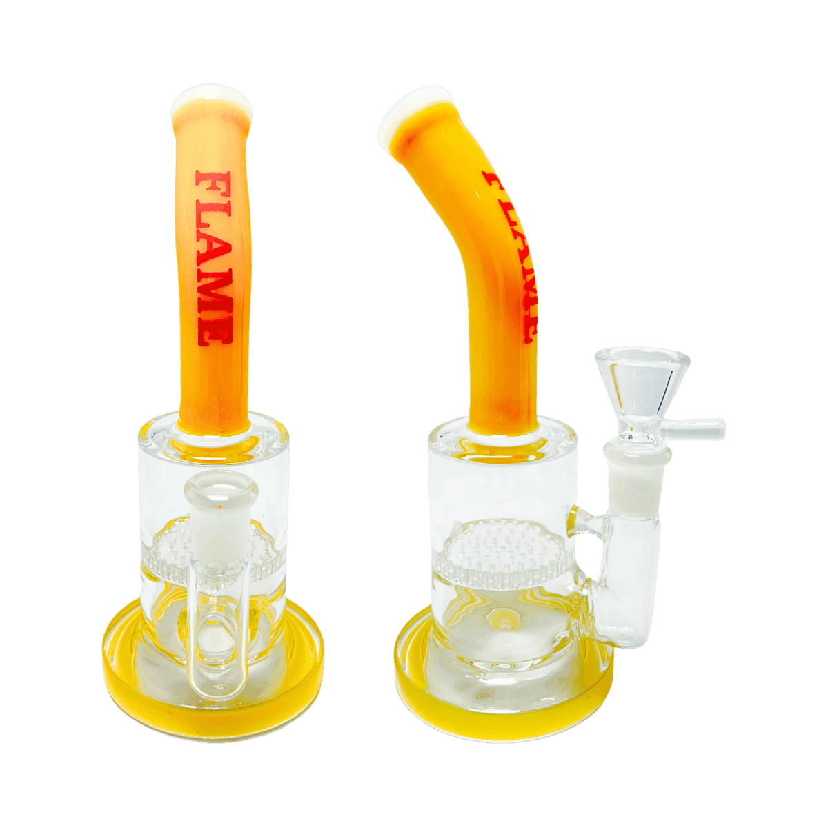 8" Flame Honeycomb Perc Rig - Yellow