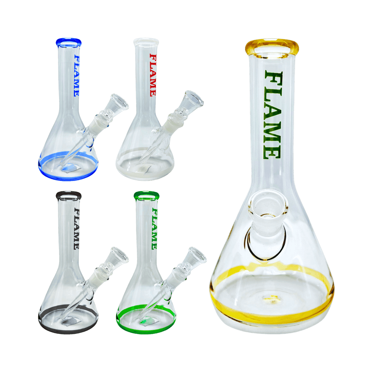 8" Clear Straight Shooter Bong - Assorted Colors (Set of 2)