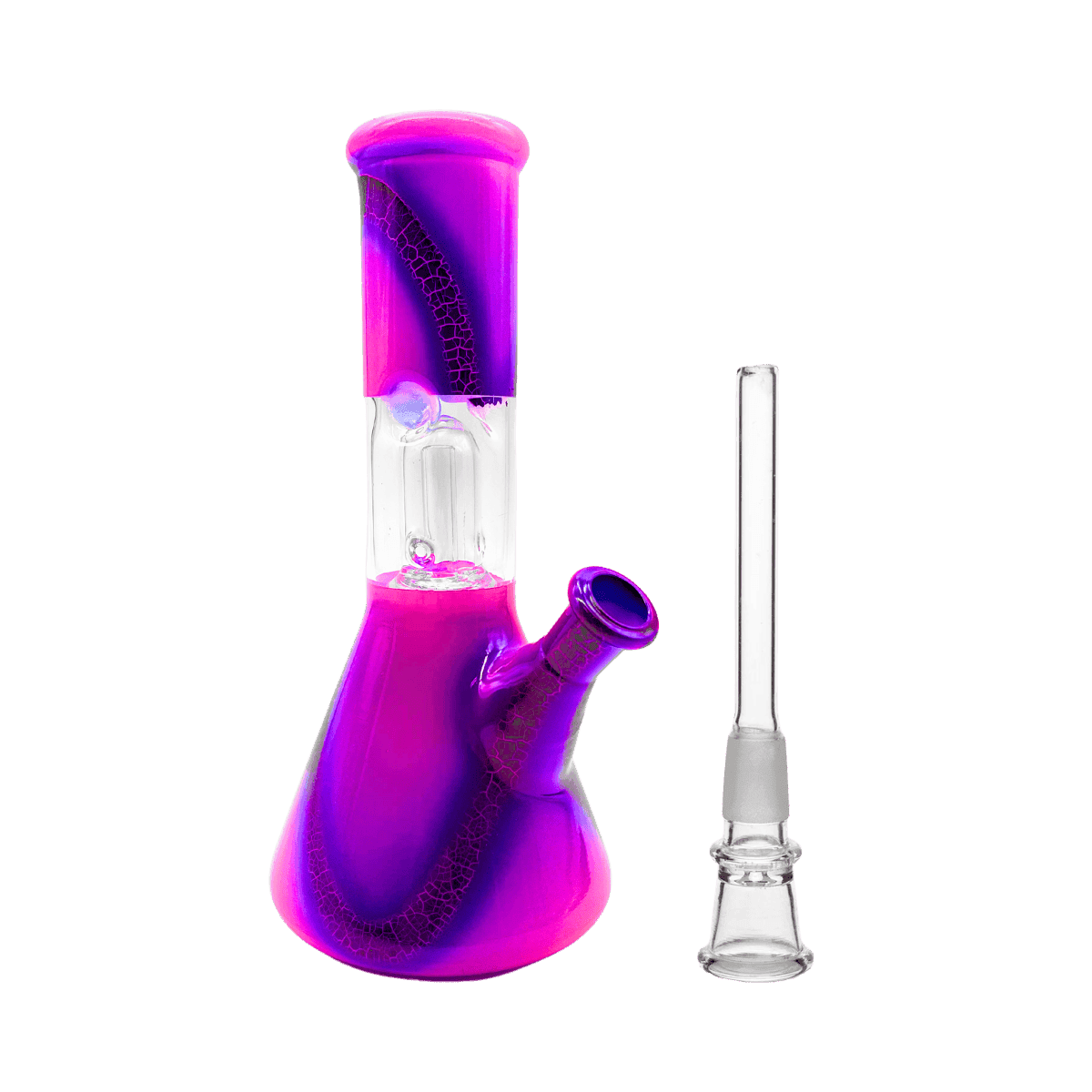 8" Snake Spiral Dome Perc Bong - Pink