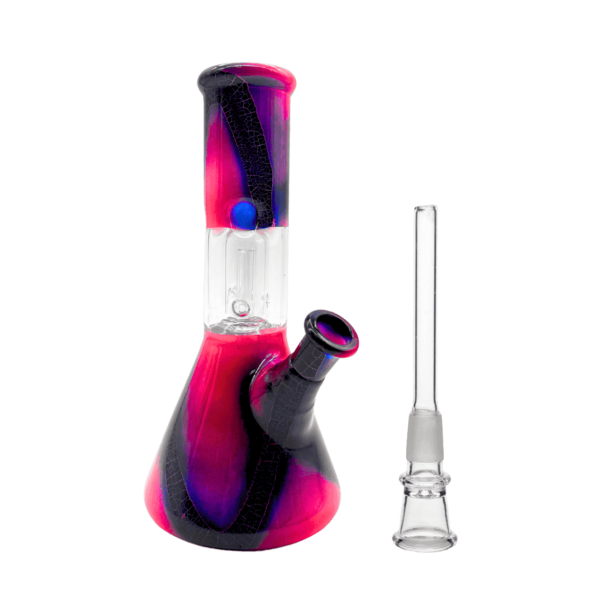 8" Snake Spiral Dome Perc Bong - Red