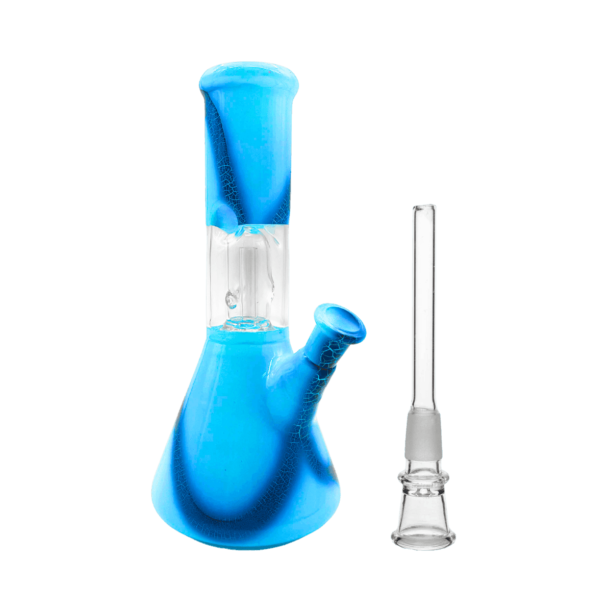 8" Snake Spiral Dome Perc Bong - Sky Blue