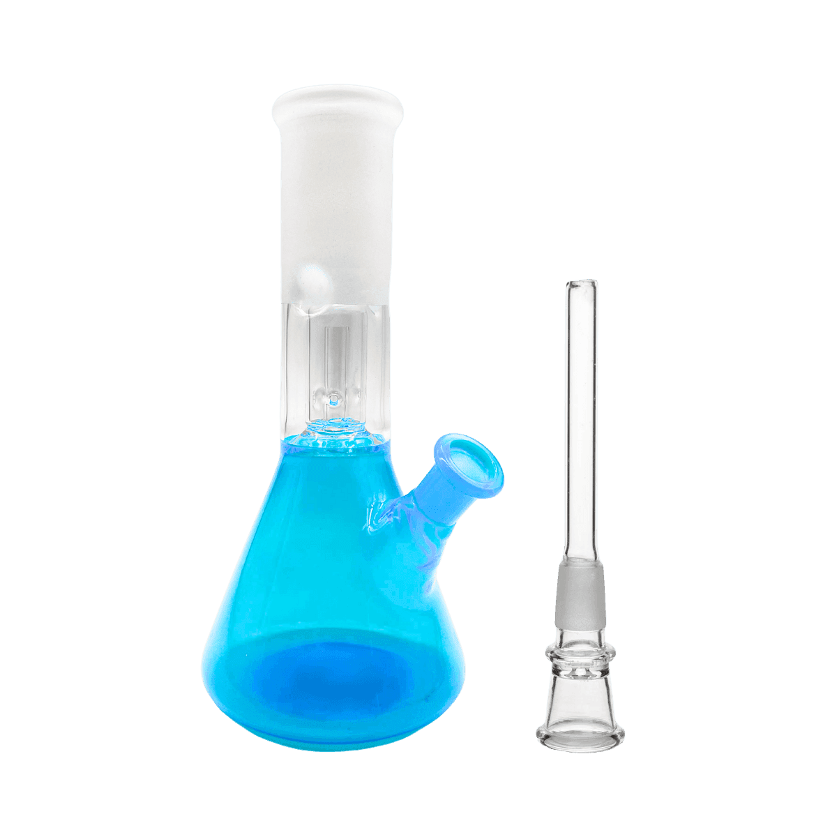 8" Sandblasted Dome Perc Bong - Sky Blue