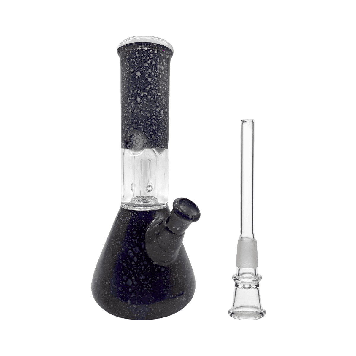 8" Marble Finish Dome Perc Bong - Black