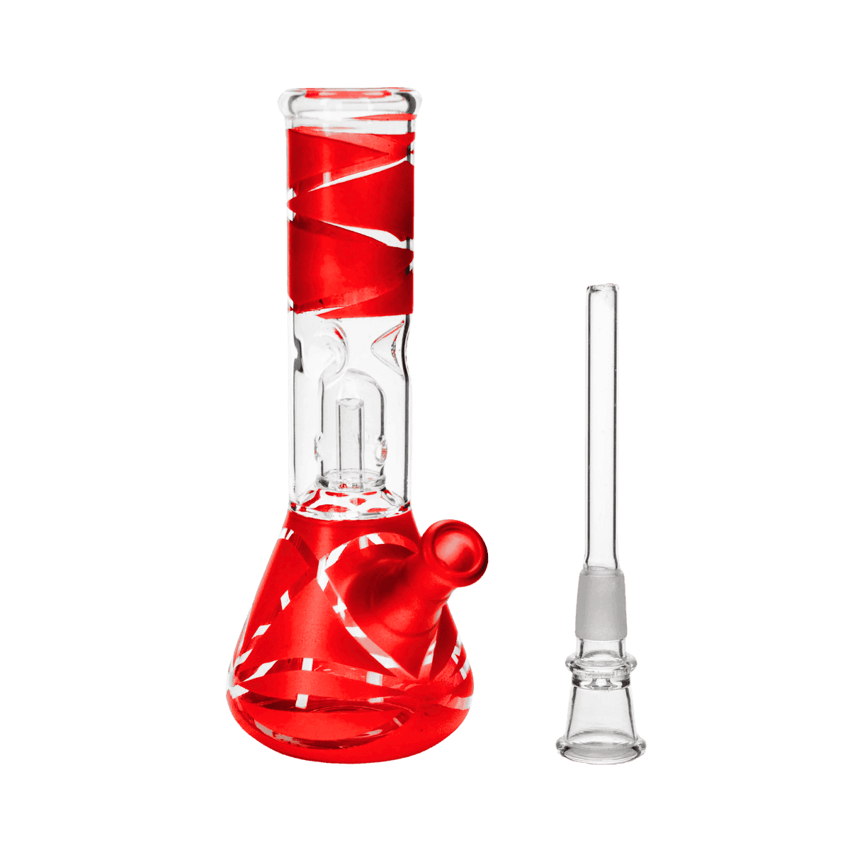 8" Streaked Dome Perc Bong - Red