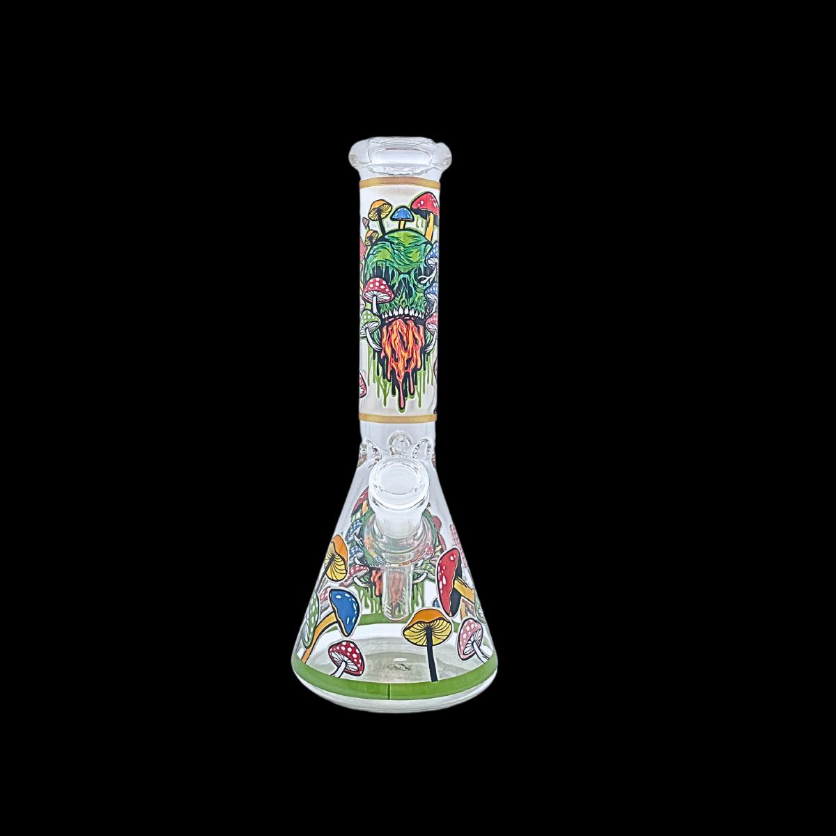 10” Green Alien Skull Decal Bong
