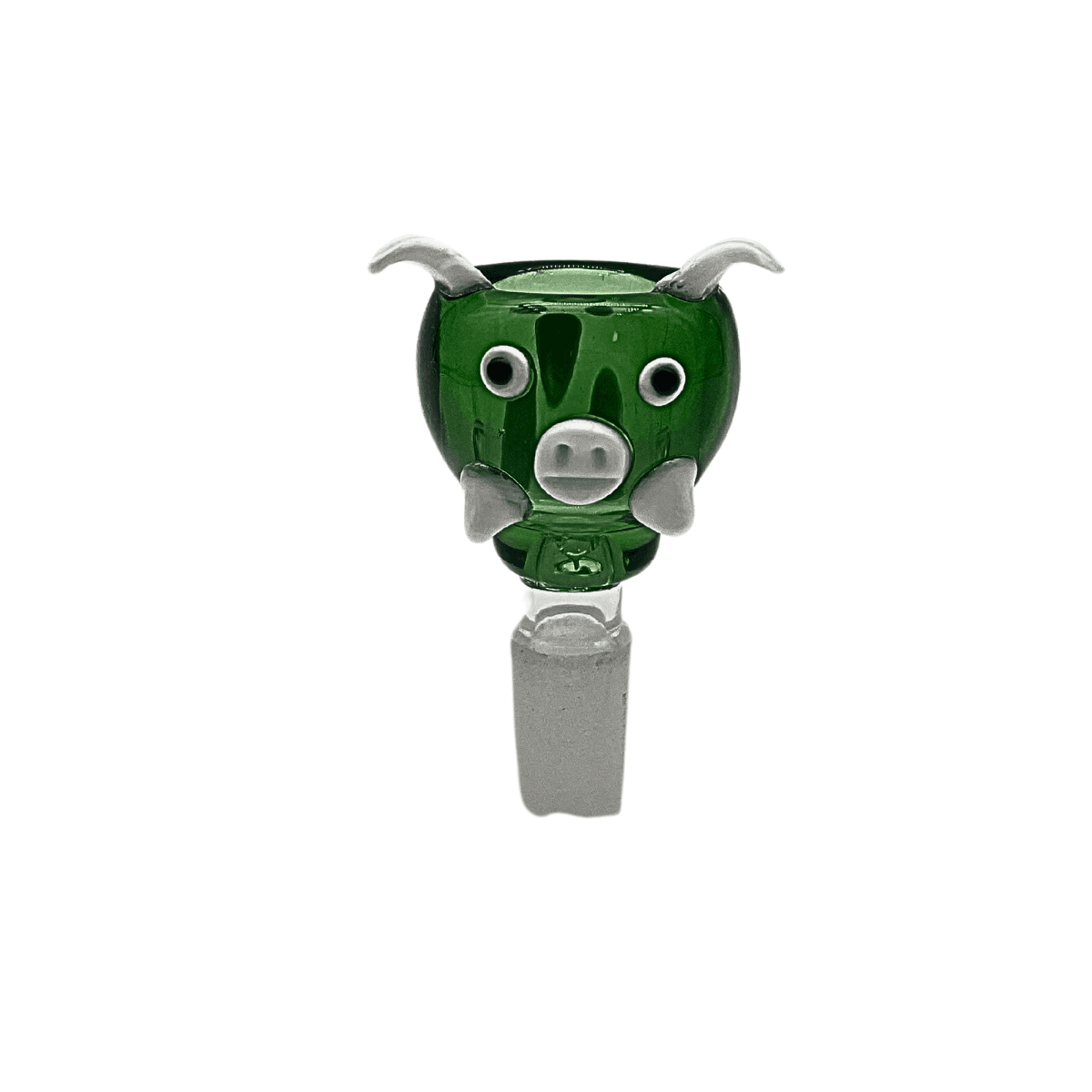 14mm Pig Face Glass Bowl - Green