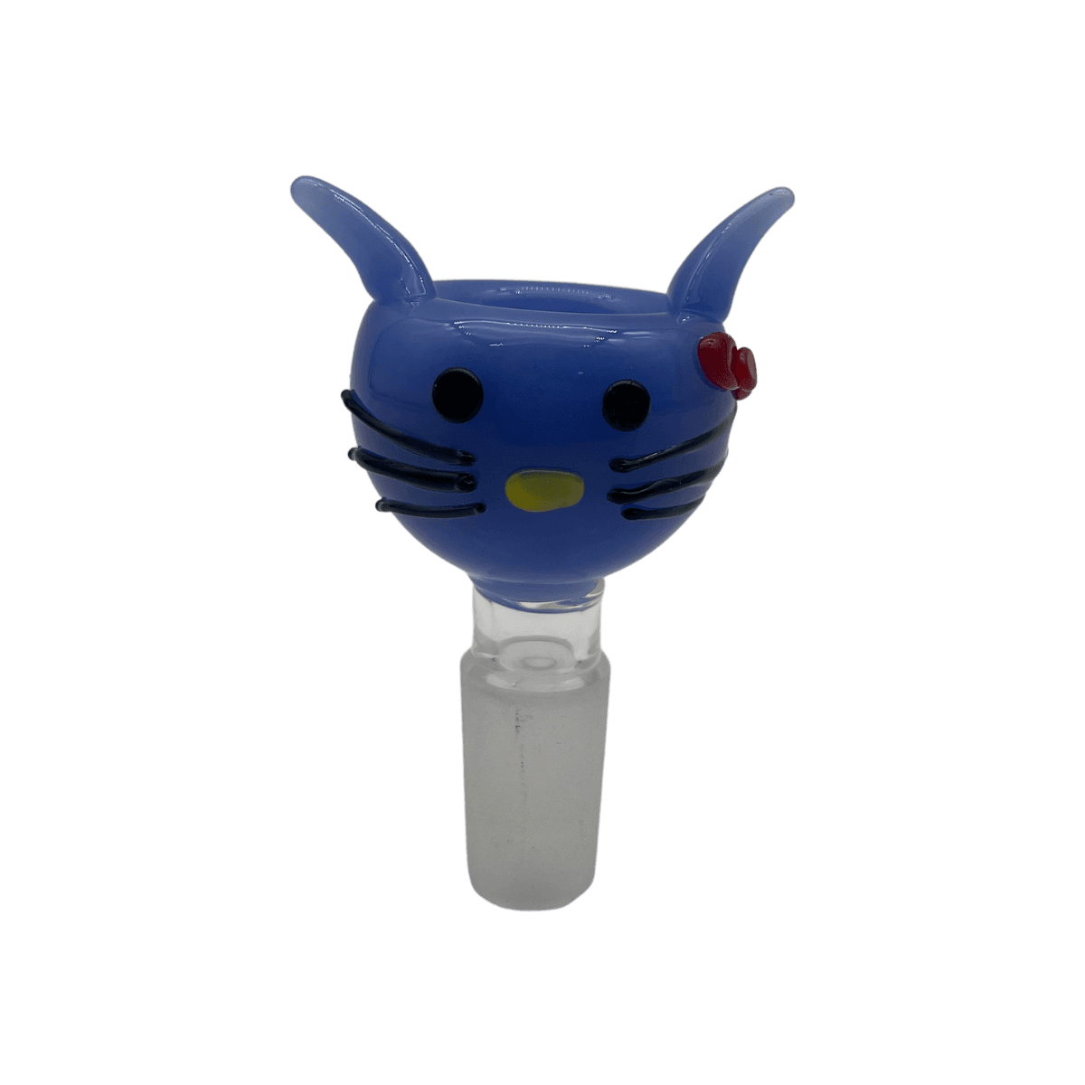 14mm Cat Face Glass Bowl - Blue