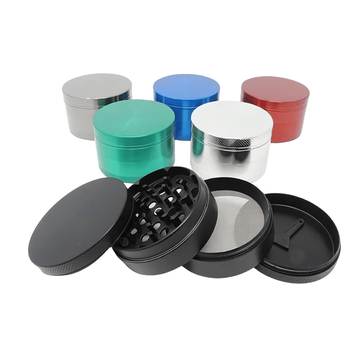 Assorted Solid Color 50 MM Alloy Metal Grinders