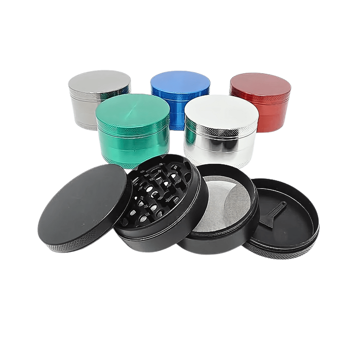 Assorted Solid Color 55 MM Alloy Metal Grinders