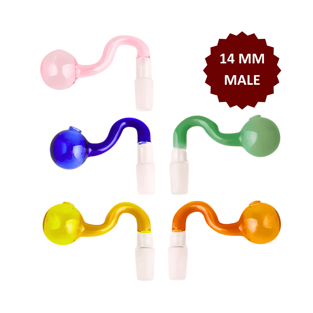 14mm Male S Pipe - Assorted Colors (Set of 6)