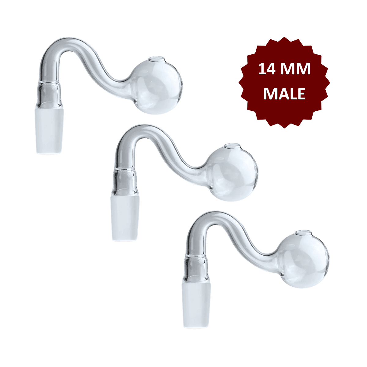 14mm Male S Pipe - Clear (Set of 6)