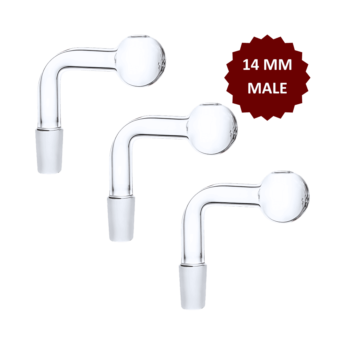 14mm Oil Burner Glass Bowl - 90 Degree Bend (Set of 12)