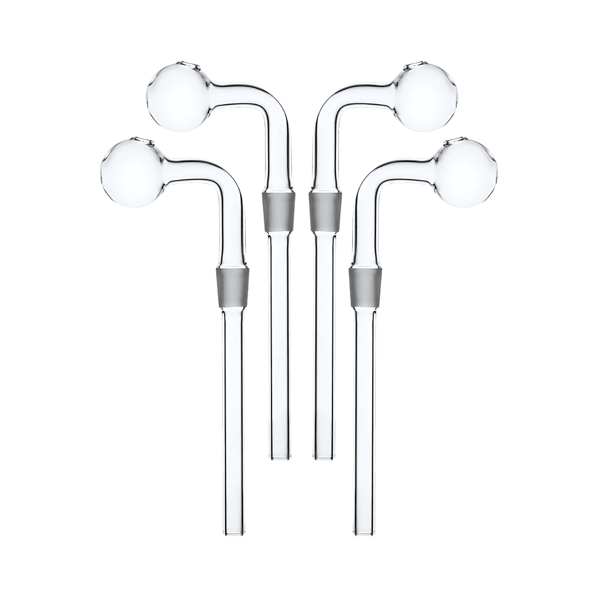 5.5" Bent Ball Pipe with Sand Blasted Adapter - Clear (Set of 12)