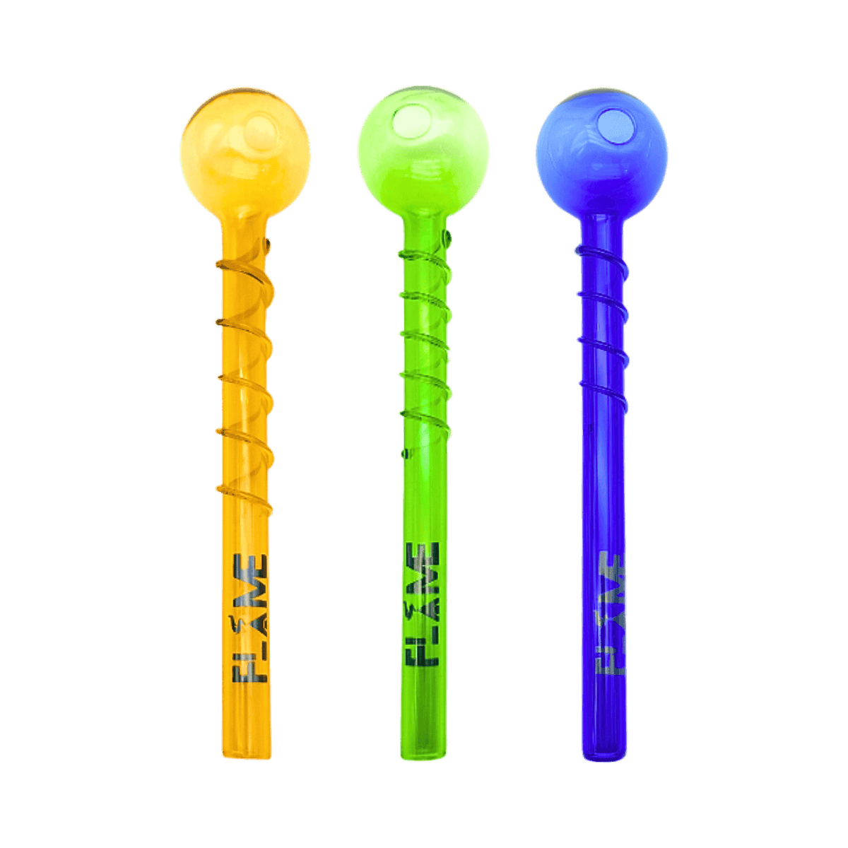 6" Flame Spiral Ball Pipe - Assorted Colors (Set of 100)