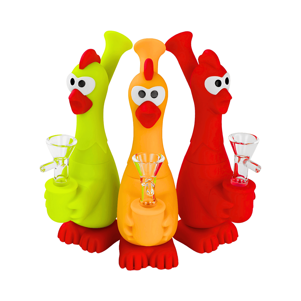 18 CM Silicone Screaming Chicken Bong - Assorted Colors