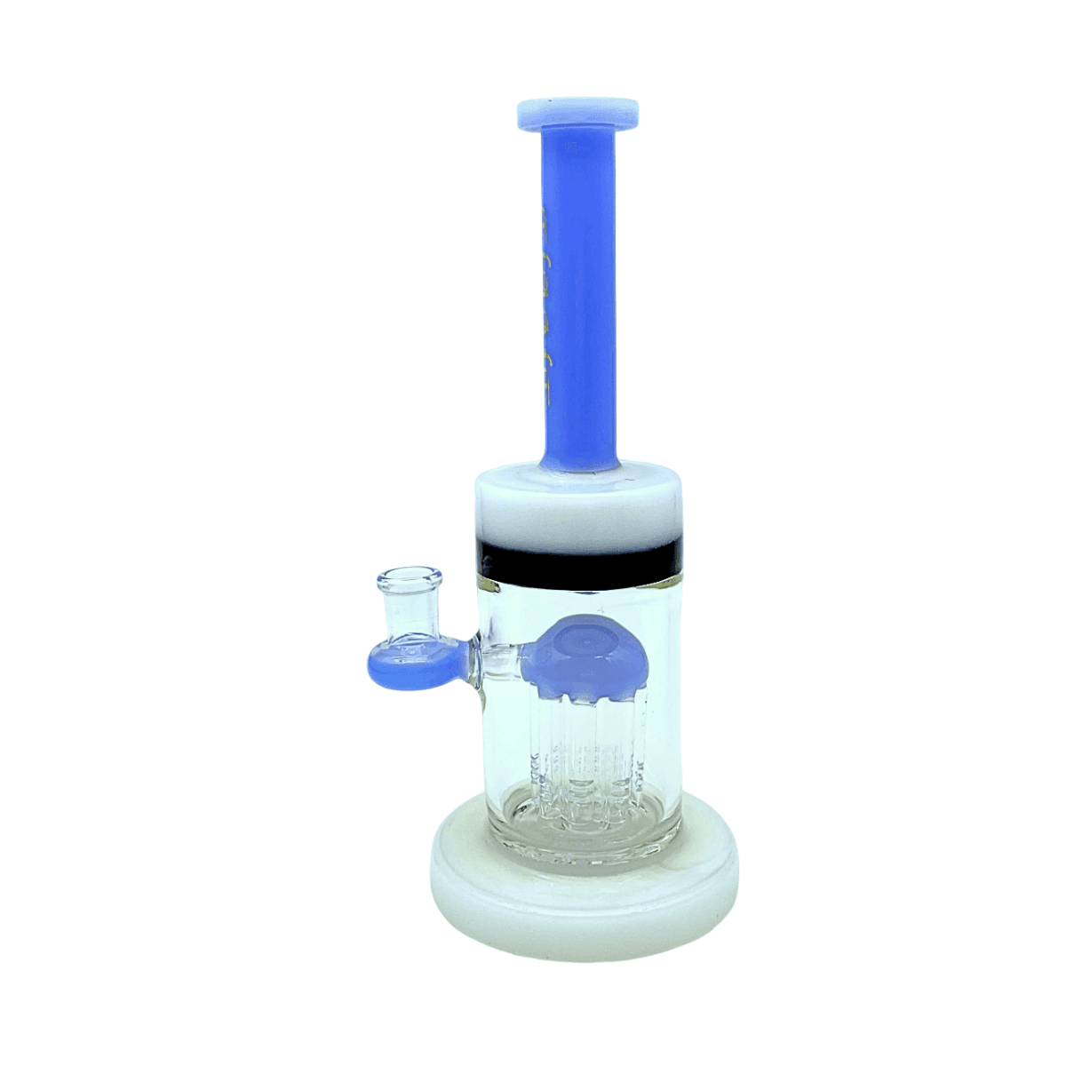 Jade Blue Straight Tube Perc Rig - 10 Inches