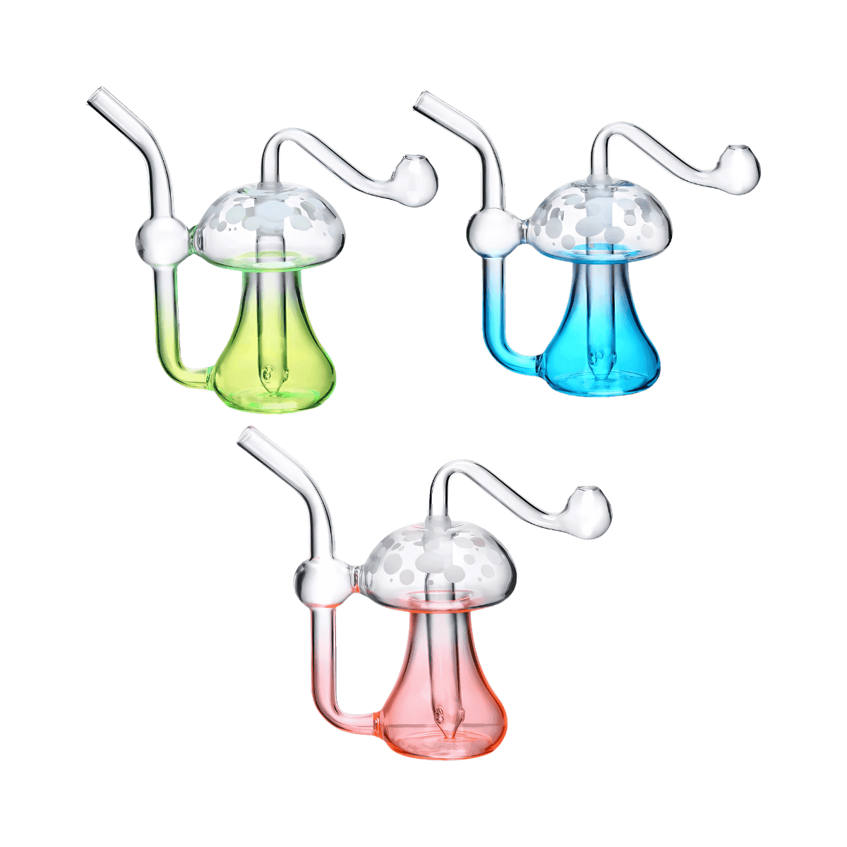 6" Mushroom Oil Bong - Assorted Colors (Set of 6)