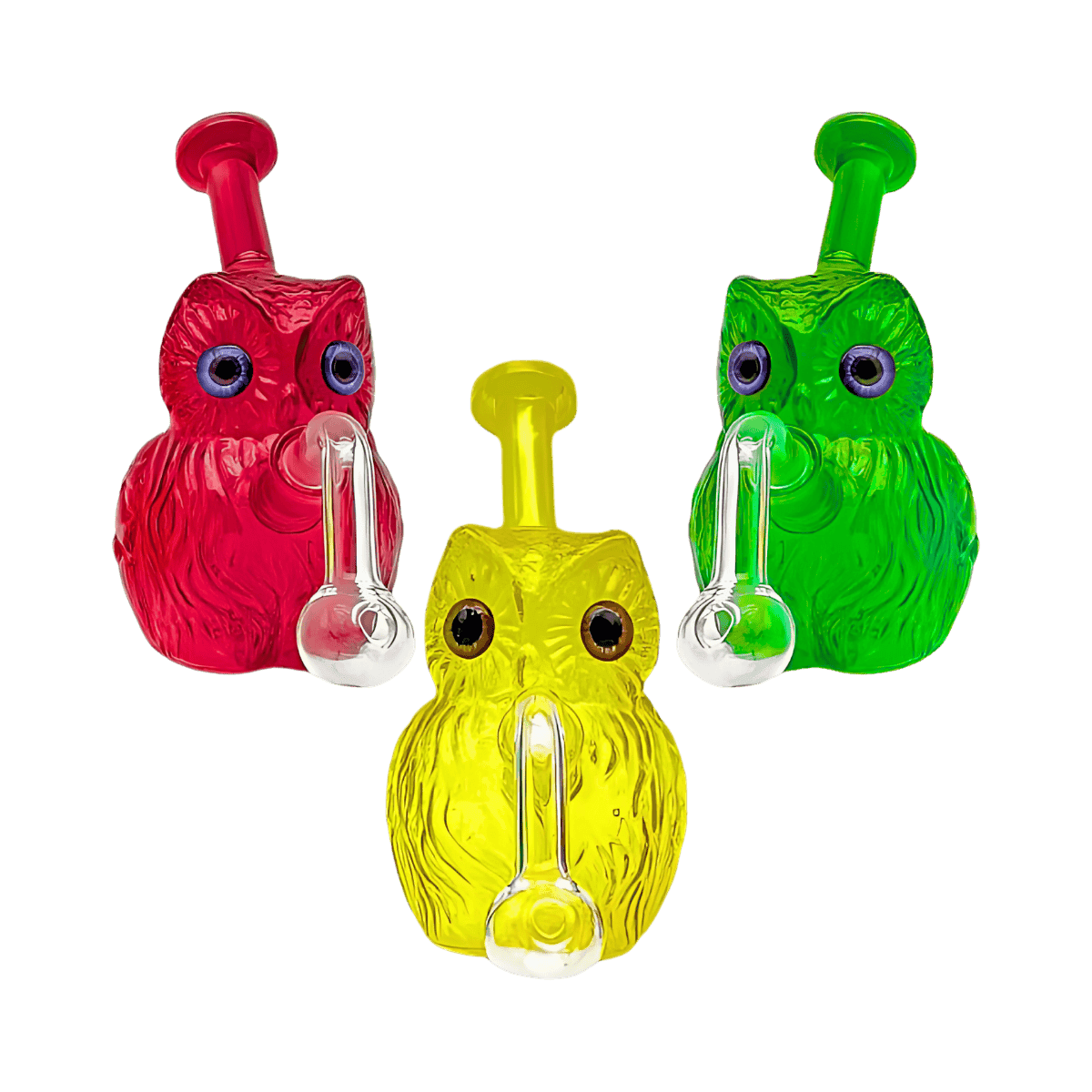 6.5" Owl Oil Bong - Assorted Colors (Set of 6)